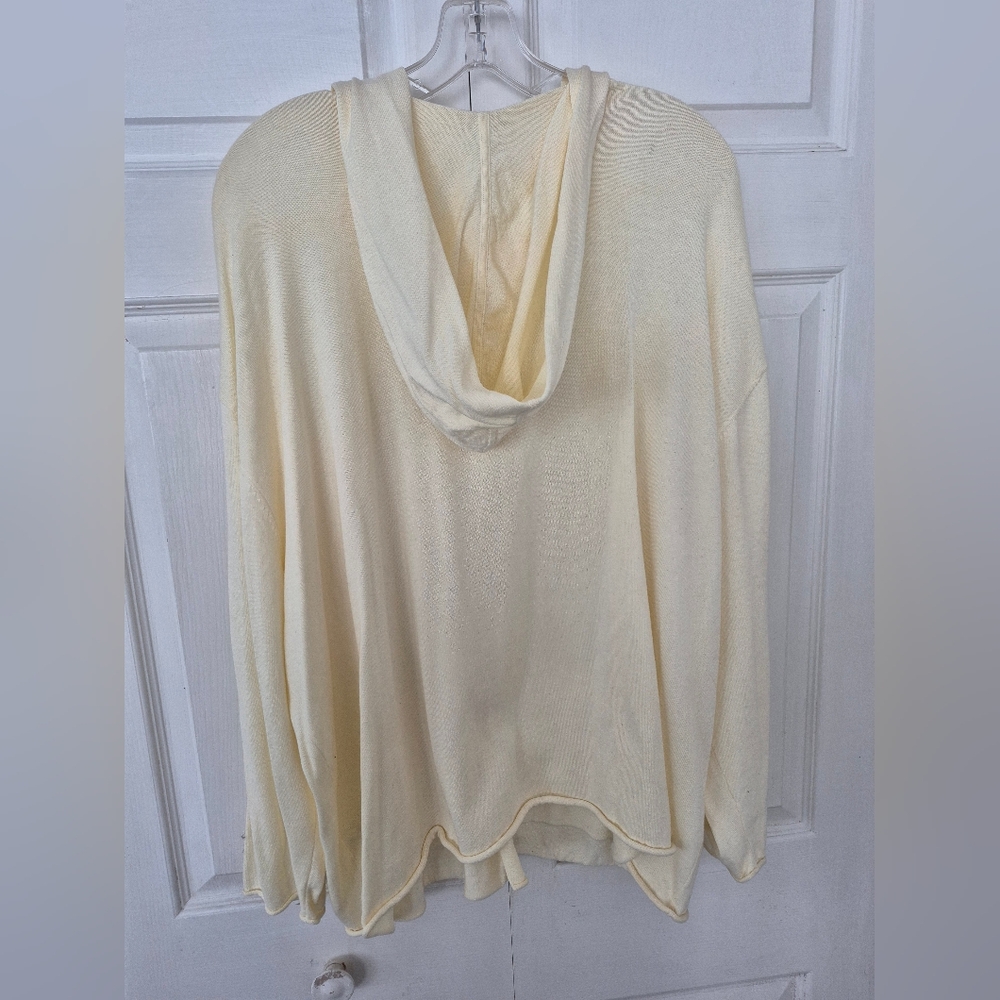 J Jill 3X Cream Hooded Button Down Cardigan NWT